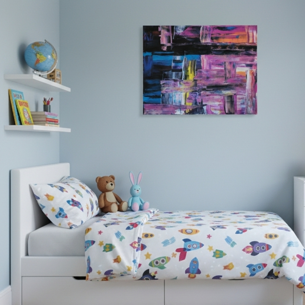 HANDCRAFTED Artwork Canvas HANDPAINTED Painting Abstract Colorful Wall Art Decor